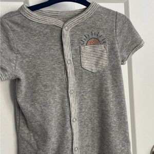 Carters Gray Short Sleeve Romper